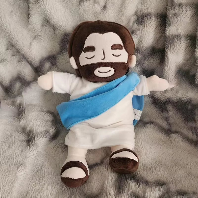 38CM Breath Jesus Soothes Plush Toy for Kids Soft Soothing Jesus Plushies Comforting Jesus Heart Toy Easter Christmas Gifts