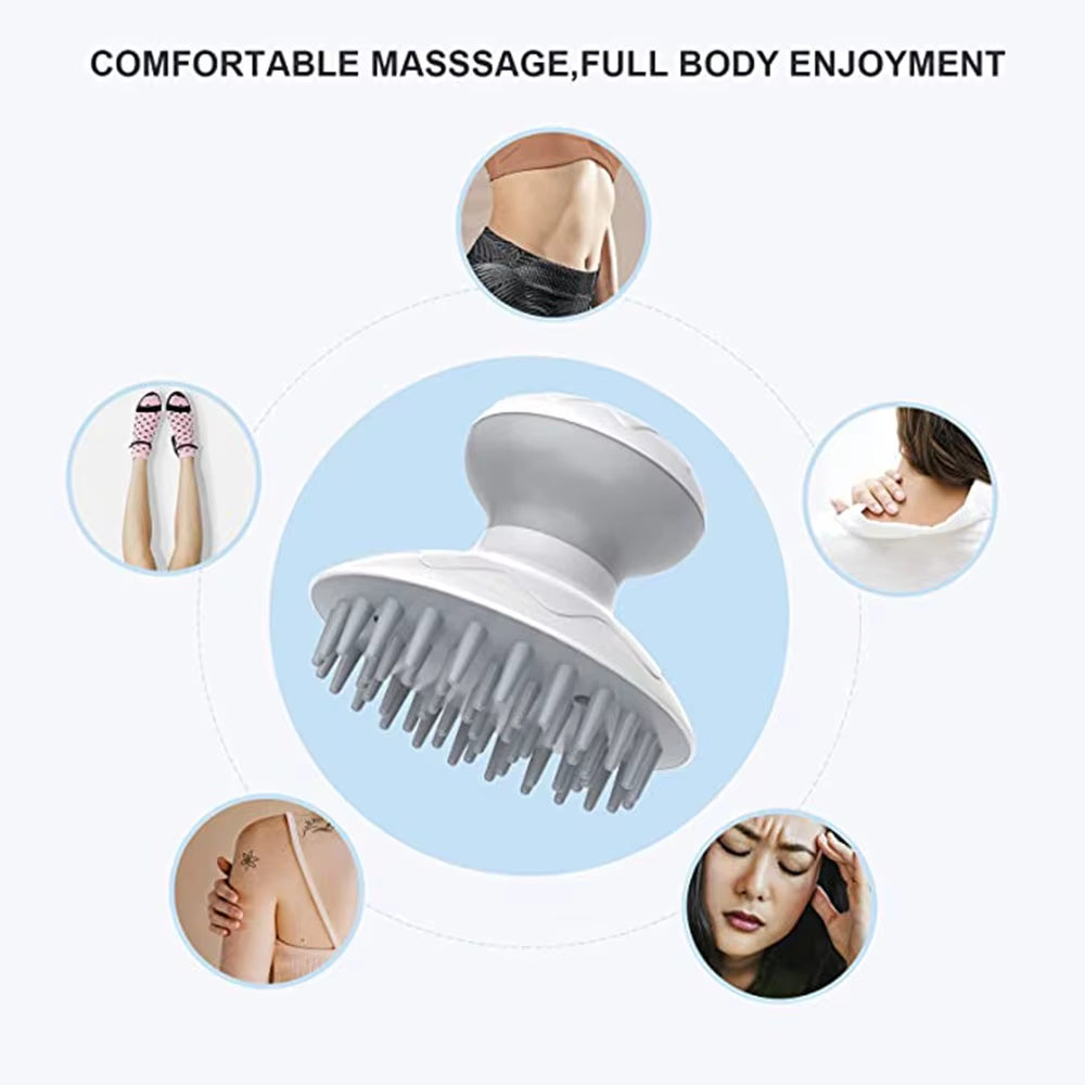 Electric Head Massager Anti-Static Scalp Massage 3 Vibration Modes Relief Stress Headache Hair Scrubber Brush Help to Hair Grow