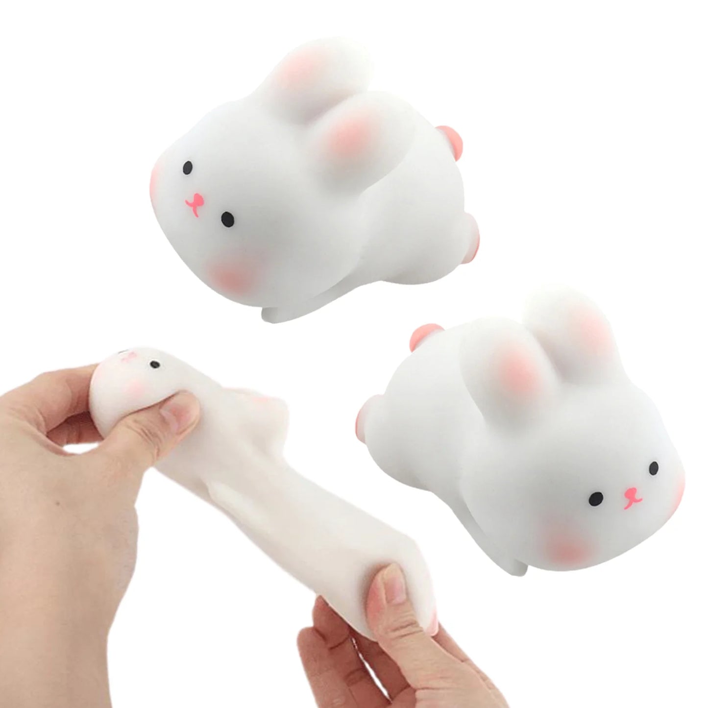 Rabbit Squishy Toy - Funny Small Soft TPR - Quick Rebound - Stress Relief - Cute Animal Bunny Fidget Squeeze Toy - Kids Supplies