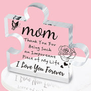 Gifts for Mom from Daughter Son, Mother'S Day Birthday Gifts for Mom Engraved Puzzle Acrylic Plaque , Mom Acrylic Plaque Gifts