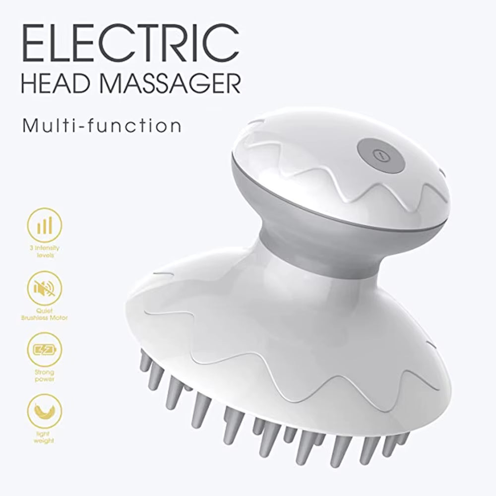 Electric Head Massager Anti-Static Scalp Massage 3 Vibration Modes Relief Stress Headache Hair Scrubber Brush Help to Hair Grow